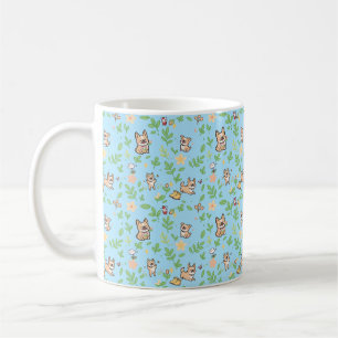 Taza de café Bulldog Francés Floral Kawaii de prim