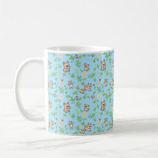 Taza de café Bulldog Francés Floral Kawaii de prim