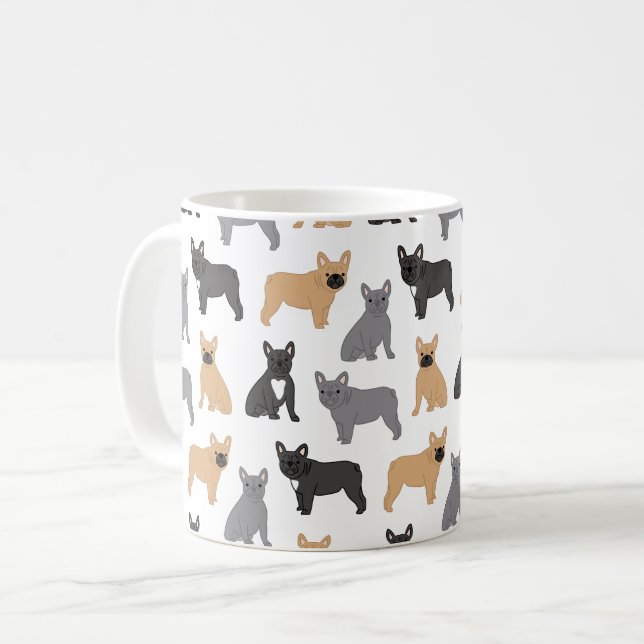 Taza De Café Bulldog francés francés francés francés - ¡Elige T (Anverso izquierdo)