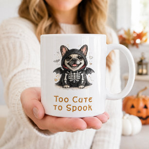 Taza De Café Bulldog Francés Halloween Esqueleto Lindo