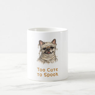 Taza De Café Bulldog Francés Halloween Lindo Momia