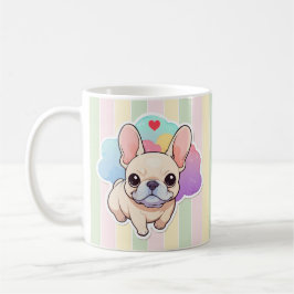 Taza De Café Bulldog francés Kawaii Pastel Clouds