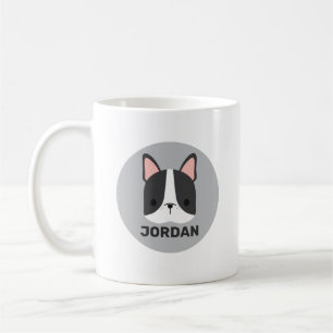 Taza De Café Bulldog francés lindo con nombre personalizado