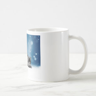 Taza De Café Bulldog francés navidades Cachorros nieve sombrero