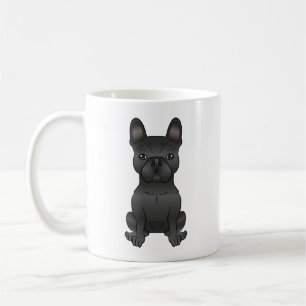 Taza De Café Bulldog Francés Negro / Frenchie Perro de Dibujos 