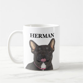 Taza De Café Bulldog francés personalizado negro y tan francés