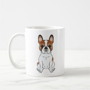 Taza De Café Bulldog Francés Piebald Rojo Perro De Dibujos Anim