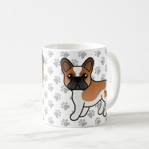 Taza De Café Bulldog Francés Piebald Rojo Perro de Dibujos Anim