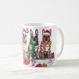 Taza De Café Bulldog francés Santa hat rivaliza con Navidades e