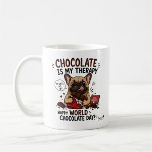 Taza De Café Bulldog Francés Terapia de Chocolate 