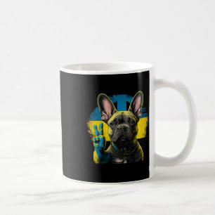 Taza De Café Bulldog Francés Ucrania Paz Y Amor Bandera Ayuda F