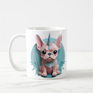 Taza De Café Bulldog francés Unicornio Pastel Cortando Arte