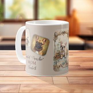 Taza De Café Bulldog francés vintage 2 Foto de mamá de perro