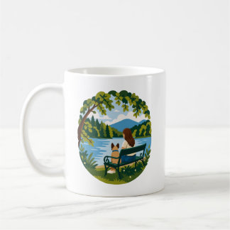 Taza De Café Bulldog Francés y mamá de perro en una escena tran