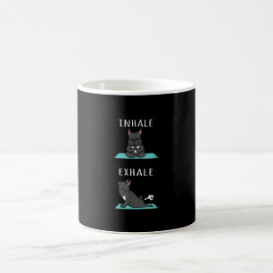 Taza De Café Bulldog francés Yoga Inhale Exhale Gracioso Regalo