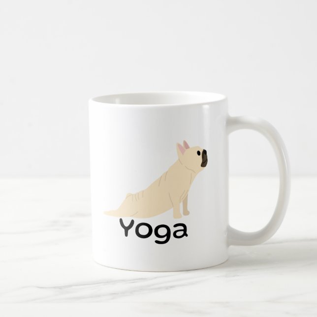 Taza De Café Bulldog francés Yoga Lover Divertida Meditación Pe (Derecha)