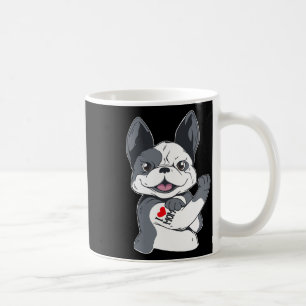 Taza De Café Bulldog gracioso que amo a mamá Tattoo