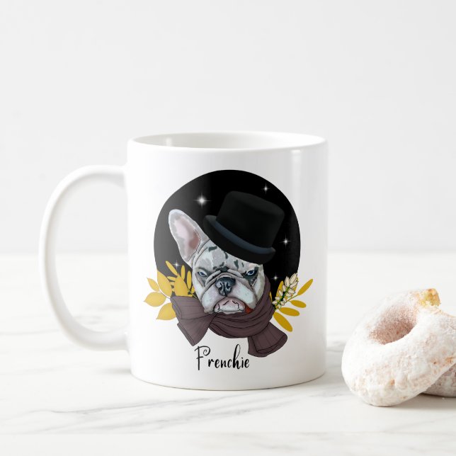 Taza De Café Bulldog Guapo. Frenchie (Con donut)