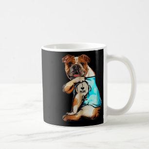 Taza De Café Bulldog inglés - Amo a mamá Tattoo Día de la Madre