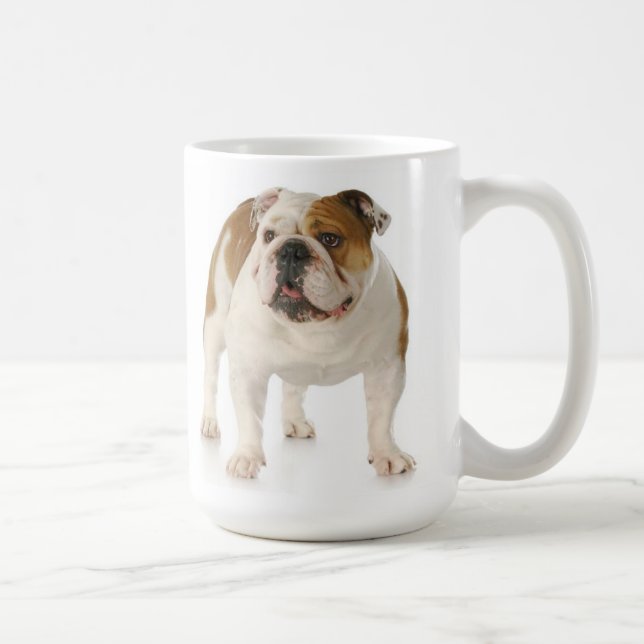 Taza De Café Bulldog inglés cachorro perro rojo amor (Derecha)