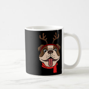 Taza De Café Bulldog Inglés Cuerno de Reno Navidad Navidad