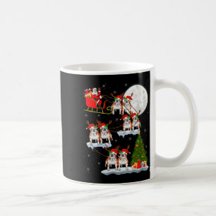 Taza De Café Bulldog Inglés de Mujer Santa Trineo Volando Diver