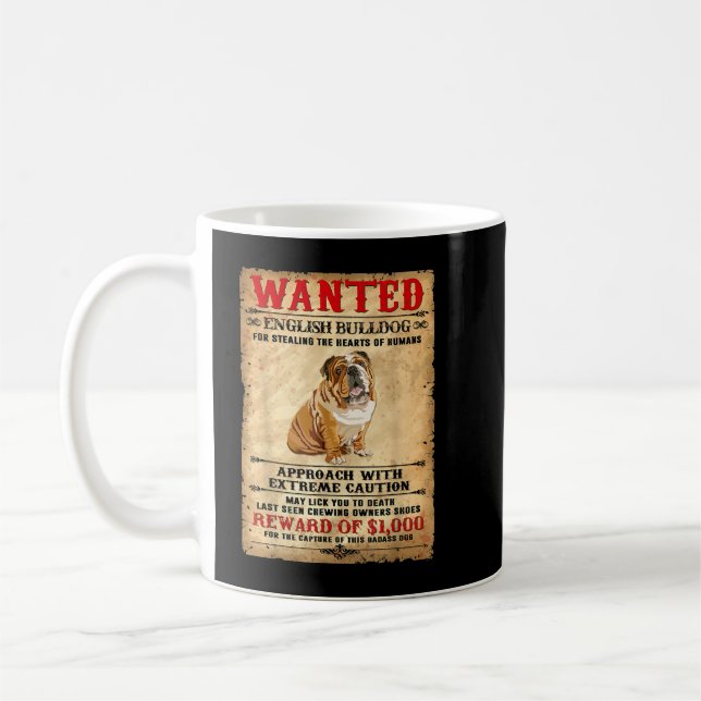 Taza De Café Bulldog inglés Divertido amante de los perros Rega (Izquierda)