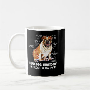 Taza De Café Bulldog inglés dulce anatomía perro amante diverti