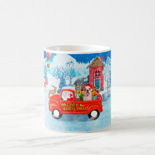 Taza De Café Bulldog inglés en camionetas de entrega de Navidad