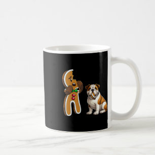 Taza De Café Bulldog inglés gracioso perro mordiendo pan de jen