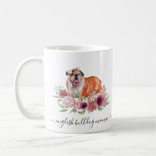 Taza De Café Bulldog inglés Mom Floral Coffee Mug