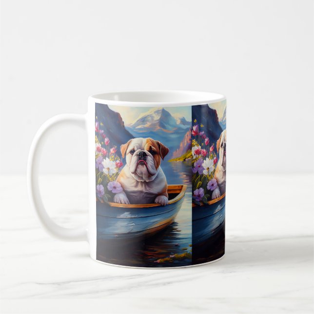 Taza De Café Bulldog inglés sobre un remo: Una aventura escénic (Izquierda)