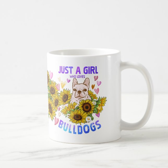 Taza De Café Bulldog Lover Sunflower Dog Lover Trainer Floral (Derecha)