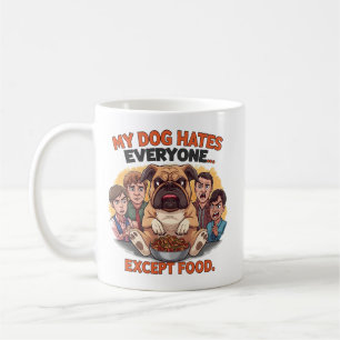 Taza De Café Bulldog Odia a Todos Excepto al Humor de la Comida