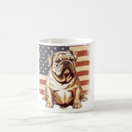 Taza De Café Bulldog patriótico americano