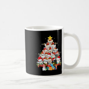 Taza De Café Bulldog Santa Claus Navidad Árbol iluminado Feliz