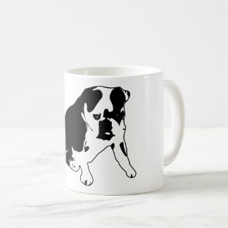 Taza De Café Bulldog Silhouette Black and White Dog Artwork