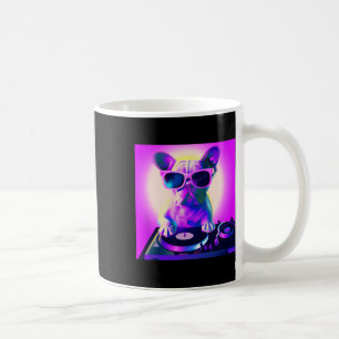 Taza De Café Bulldog Vaporwave Dj Perro Mujeres Estéticas Chica