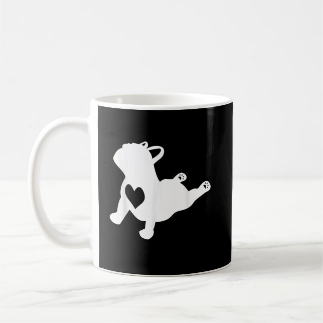 Taza De Café Bulldog Yoga Pose Love Heart Workout Regalo (Izquierda)