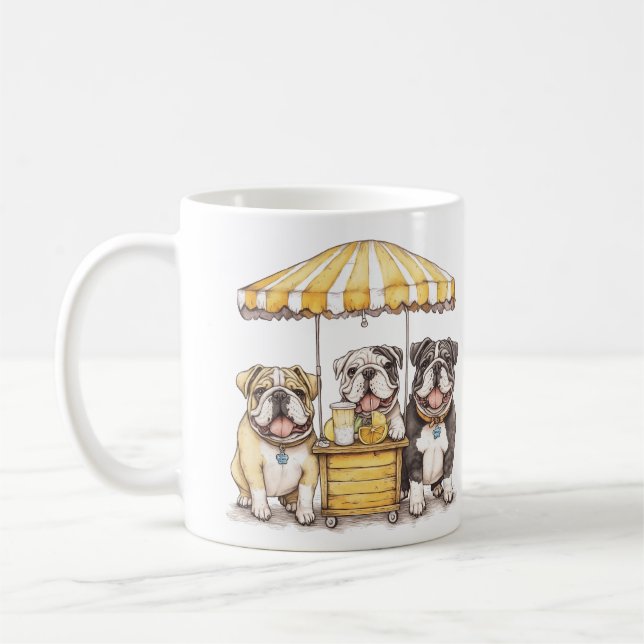 Taza De Café Bulldoges ingleses con soporte de lamonada (Izquierda)