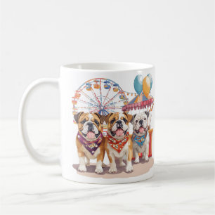 Taza De Café Bulldoges Ingleses En Un Carnaval