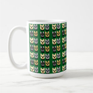 Taza De Café Bulldogs Franceses Verdes