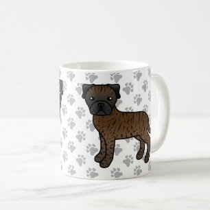 Taza De Café Bullmastiff atigrado perro de dibujos animados lin