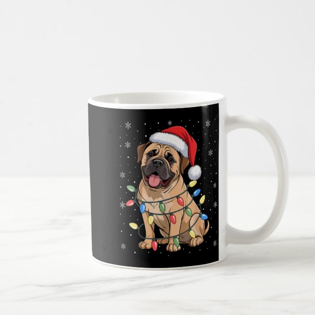 Taza De Café Bullmastiff Dog Christmas Tree Lights Dogs Xmas Pa (Derecha)