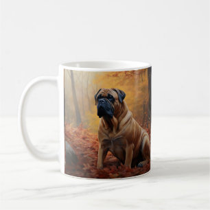 Taza De Café Bullmastiff en Otoño Hojas que Caen Inspiran