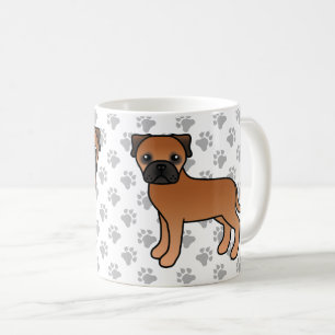 Taza De Café Bullmastiff Rojo Perro De Dibujos Animados Lindo