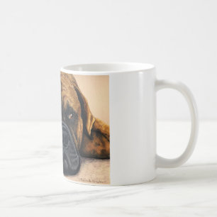 Taza De Café Bullmastiff Waiting - Arte de la raza de perro