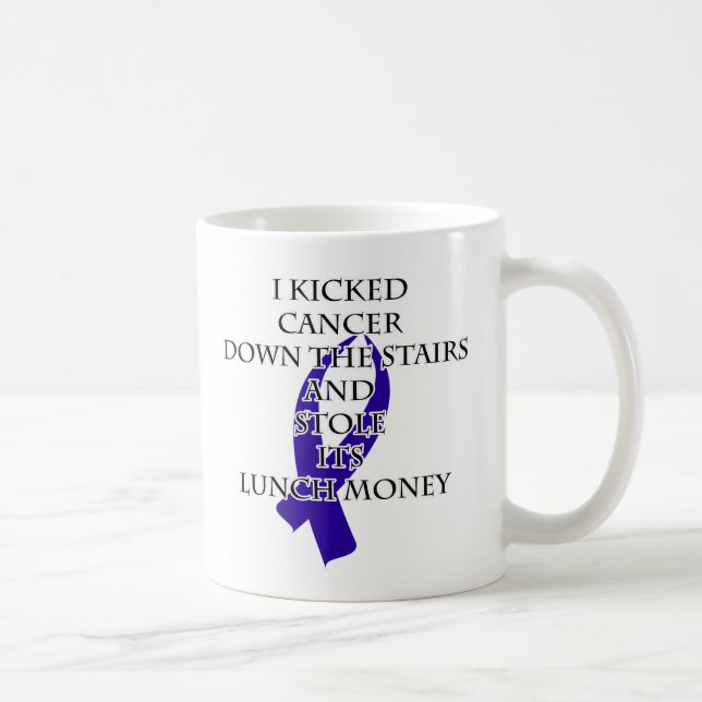 Taza De Café Bully de cáncer (cinta azul oscura) (Derecha)