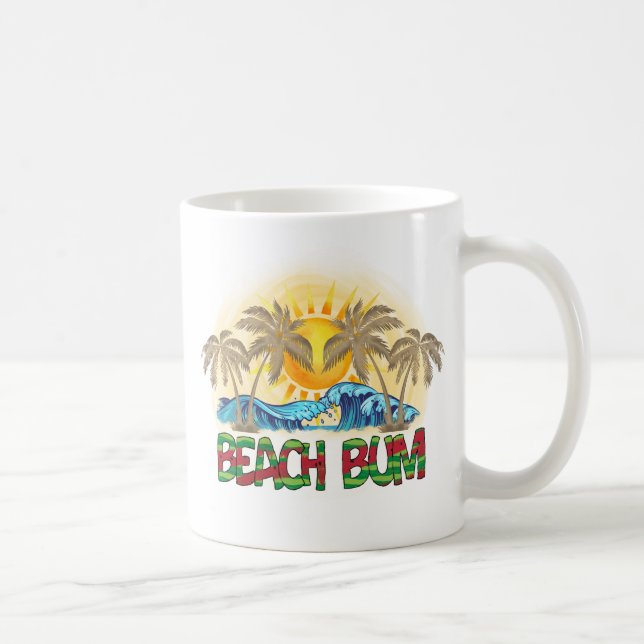 Taza De Café Bum de playa | sandía, olas oceánicas y sol tropic (Derecha)