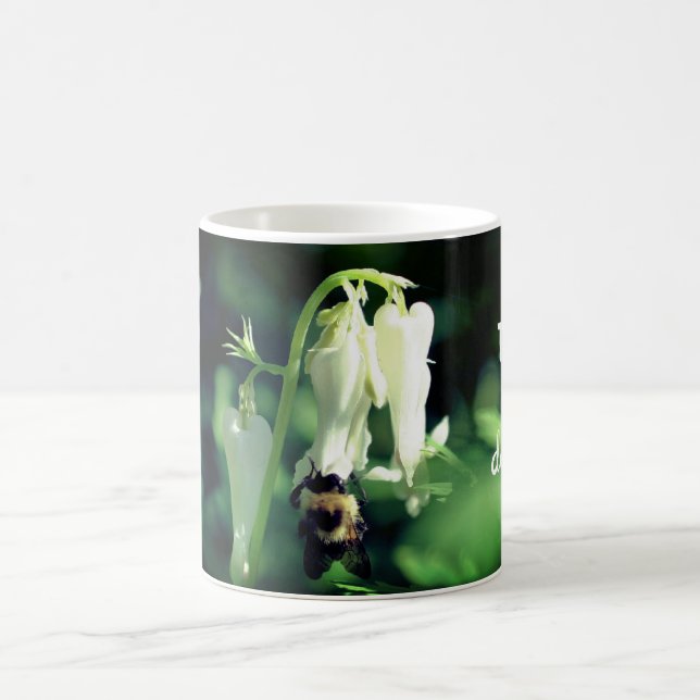 Taza De Café Bumble Bee En Flor Blanca Personalizado (Centro)